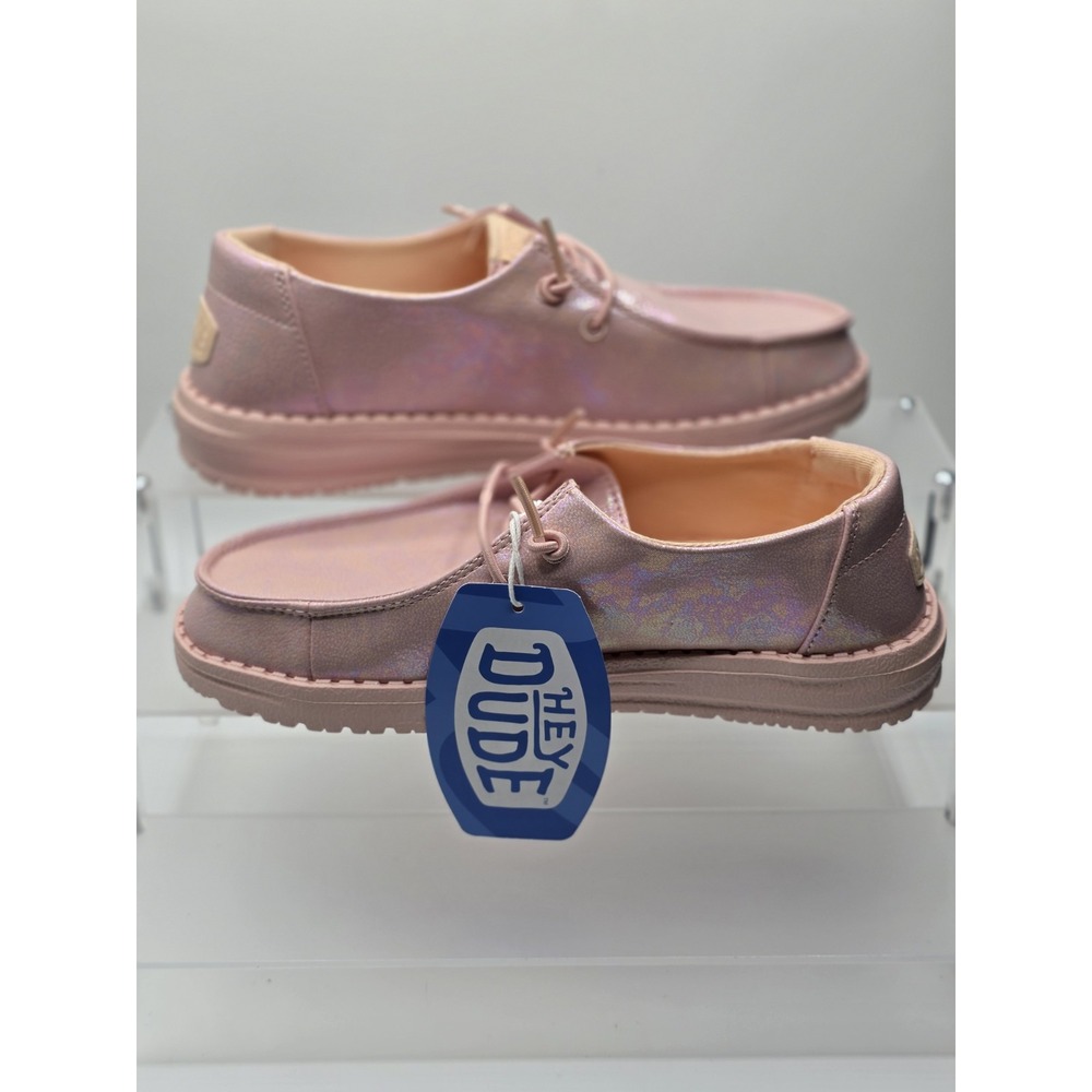 Hey Dude Wendy Iridescent Sparkle Pink Multi Shoes Size Youth 5